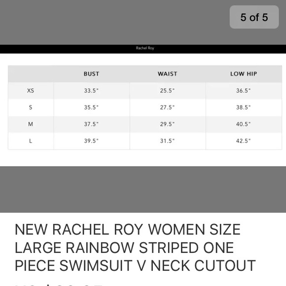 Rachel Roy Rainbow Striped Cutout Back Swimsuit - Picture 6 of 7
